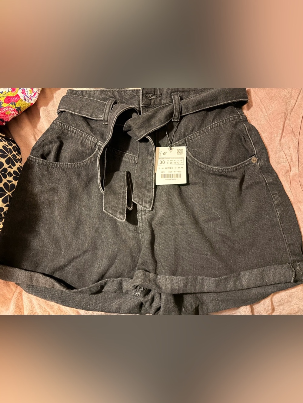 Zara Charcoal denim shorts